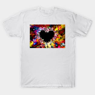 Multiple hearts in overall colourful heart design T-Shirt